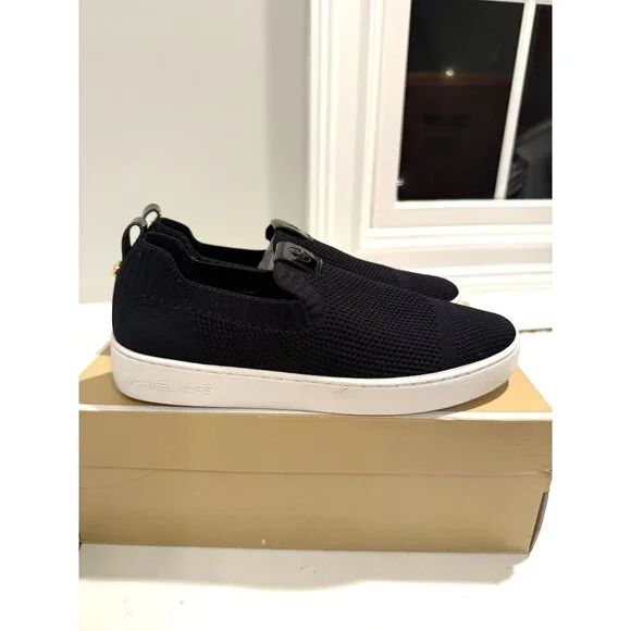 NWB Michael Kors Juno Stretch Knit Slip On Sneaker Black Size Womens 8 $109 [jb] - Picture 5 of 13